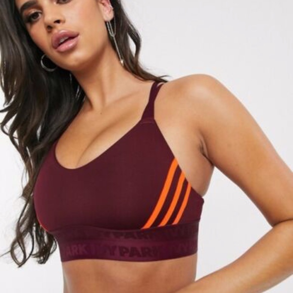 Adidas X Ivy Park Strappy Cutout Sports Bra In Maroon, Women's